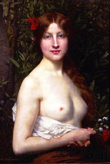 Jules Joseph Lefebvre Half Length Demi Nude Norge oil painting art